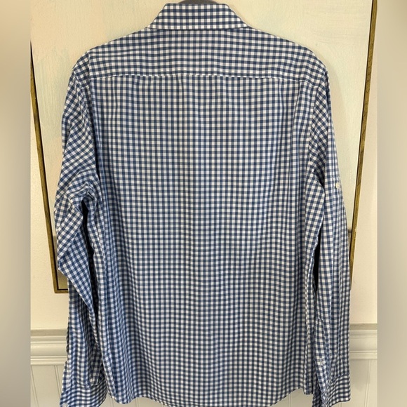 MICHAEL KORS Mens Blue And White Checkered Casual Button Down Size Medium - Picture 6 of 7